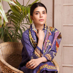 Halime Sultan Digital Printed Lawn 3Pcs Unstitched Suit V1 - 6, Women, 3Pcs Shalwar Suit, Halime Sultan, Chase Value