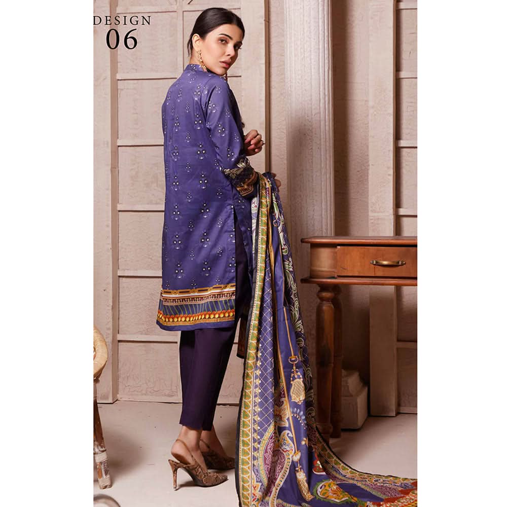 Halime Sultan Digital Printed Lawn 3Pcs Unstitched Suit V1 - 6, Women, 3Pcs Shalwar Suit, Halime Sultan, Chase Value