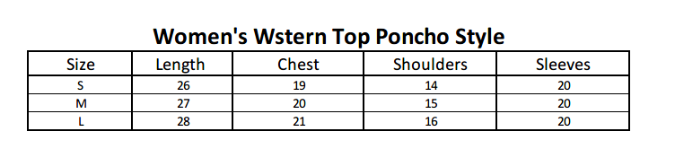 Women's Western Top Poncho Style - Red, Women, T-Shirts And Tops, Chase Value, Chase Value