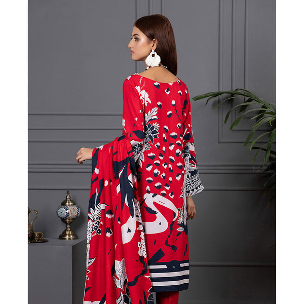 Orchid Modal Satin Digital Printed Un-Stitched 3 Pcs Suit - 6, Women, 3Pcs Shalwar Suit, Orchid, Chase Value