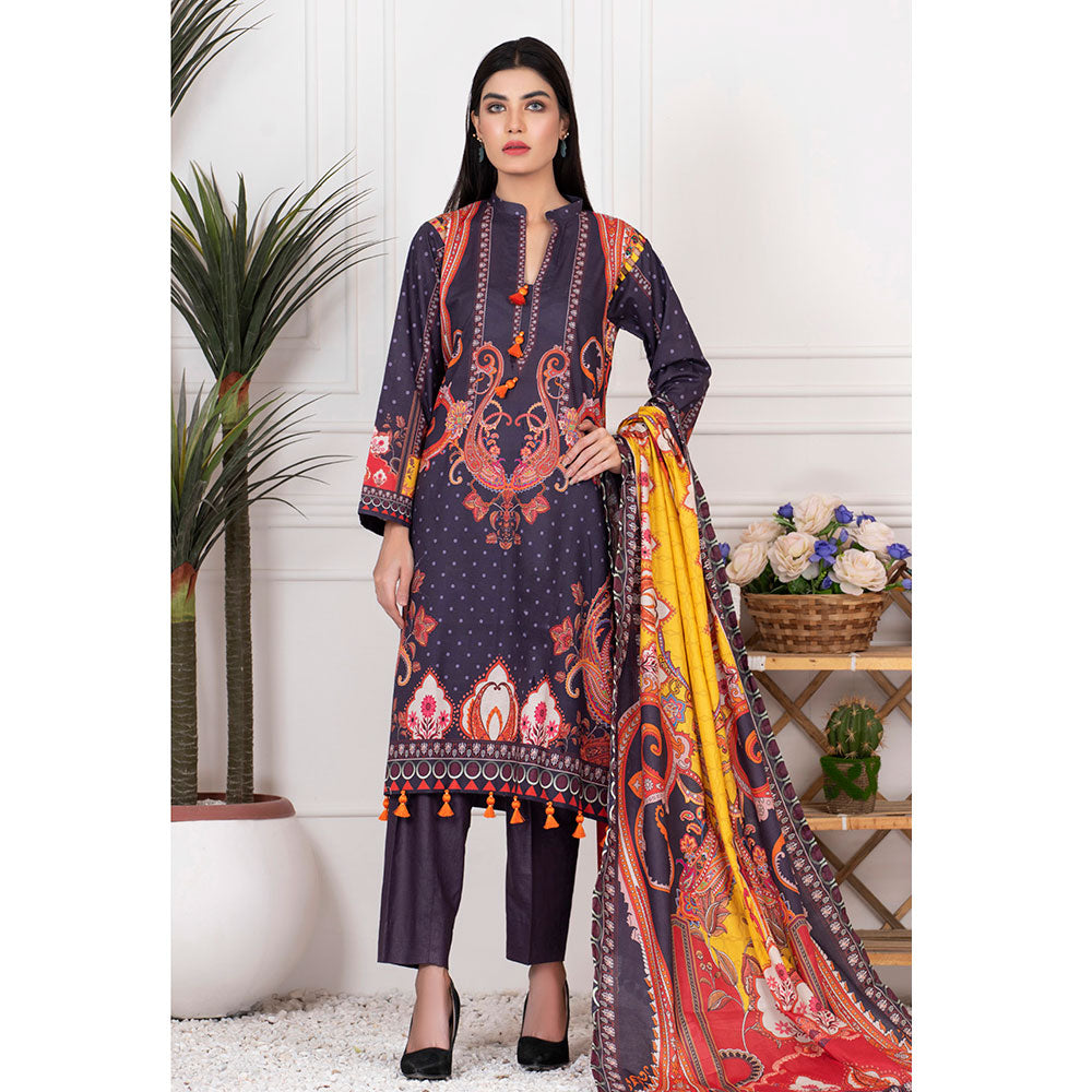 Orchid Mid-Summer Printed unstitched 3pc Cotton Suit, Women, 3Pcs Shalwar Suit, Regalia Textiles, Chase Value