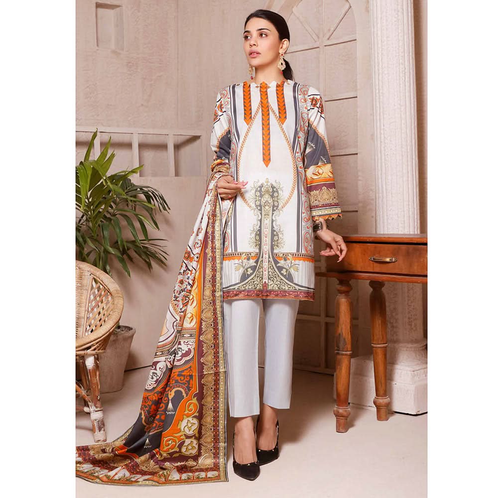 Halime Sultan Digital Printed Lawn 3Pcs Unstitched Suit V1 - 7, Women, 3Pcs Shalwar Suit, Halime Sultan, Chase Value