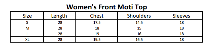 Women's Front Moti Top - Cyan, Women, T-Shirts And Tops, Chase Value, Chase Value