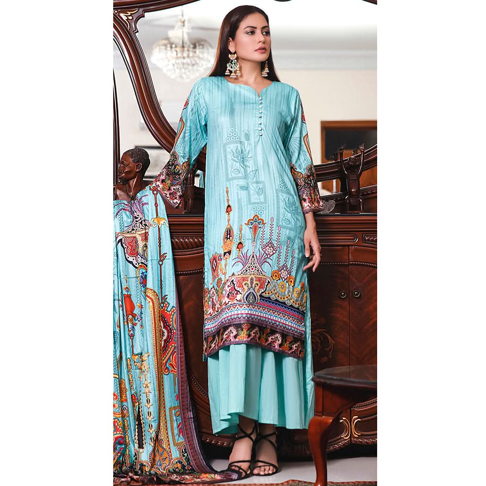Halime Sultan Cottel Digital Printed Un-Stitched 3 Pcs Suit - 7, Women, 3Pcs Shalwar Suit, Chase Value, Chase Value