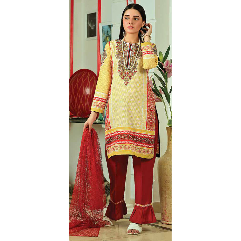 Malai Unstitched 3Pcs Suit - 007, Women, 3Pcs Shalwar Suit, Chase Value, Chase Value
