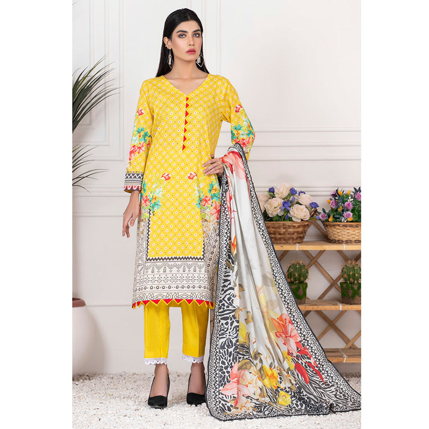 Orchid Mid-Summer Printed unstitched 3pc Cotton Suit, Women, 3Pcs Shalwar Suit, Regalia Textiles, Chase Value