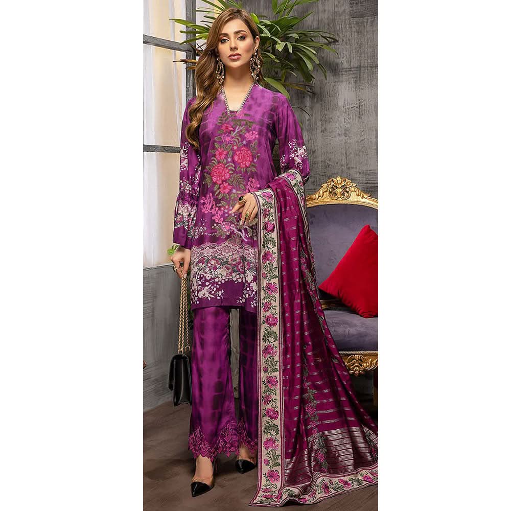 BIN HAMEED Printed Embroidered unstitched 3pc Suit V-9, Women, 3Pcs Shalwar Suit, Rana Arts, Chase Value