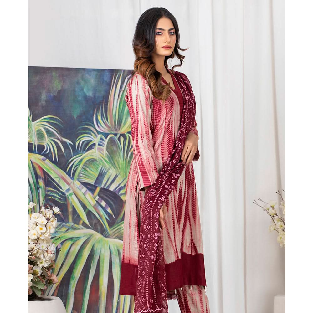TIE & DYE Printed Cotton 3 Pcs Un-Stitched Suit - 8, Women, 3Pcs Shalwar Suit, ZS Textiles, Chase Value