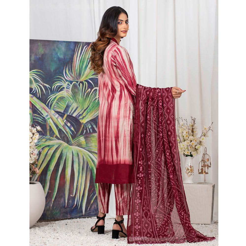 TIE & DYE Printed Cotton 3 Pcs Un-Stitched Suit - 8, Women, 3Pcs Shalwar Suit, ZS Textiles, Chase Value