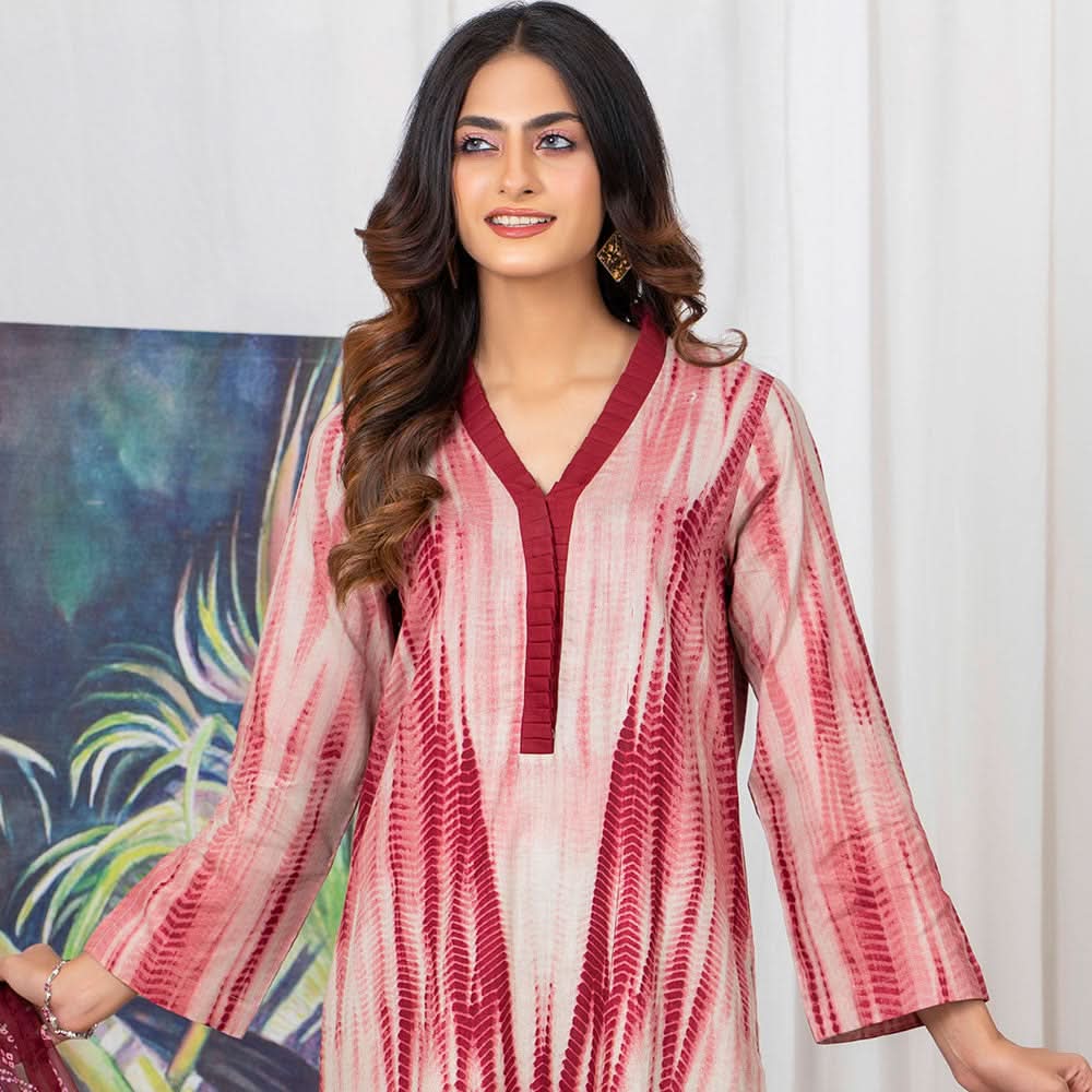 TIE & DYE Printed Cotton 3 Pcs Un-Stitched Suit - 8, Women, 3Pcs Shalwar Suit, ZS Textiles, Chase Value