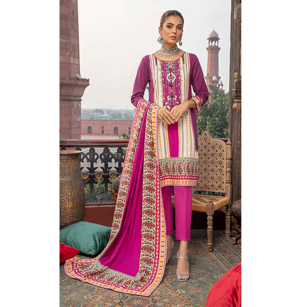 Salina Digital Khaddar Printed 3 Pcs Un-Stitched Suit V-1 - 8, Women, 3Pcs Shalwar Suit, Regalia Textiles, Chase Value