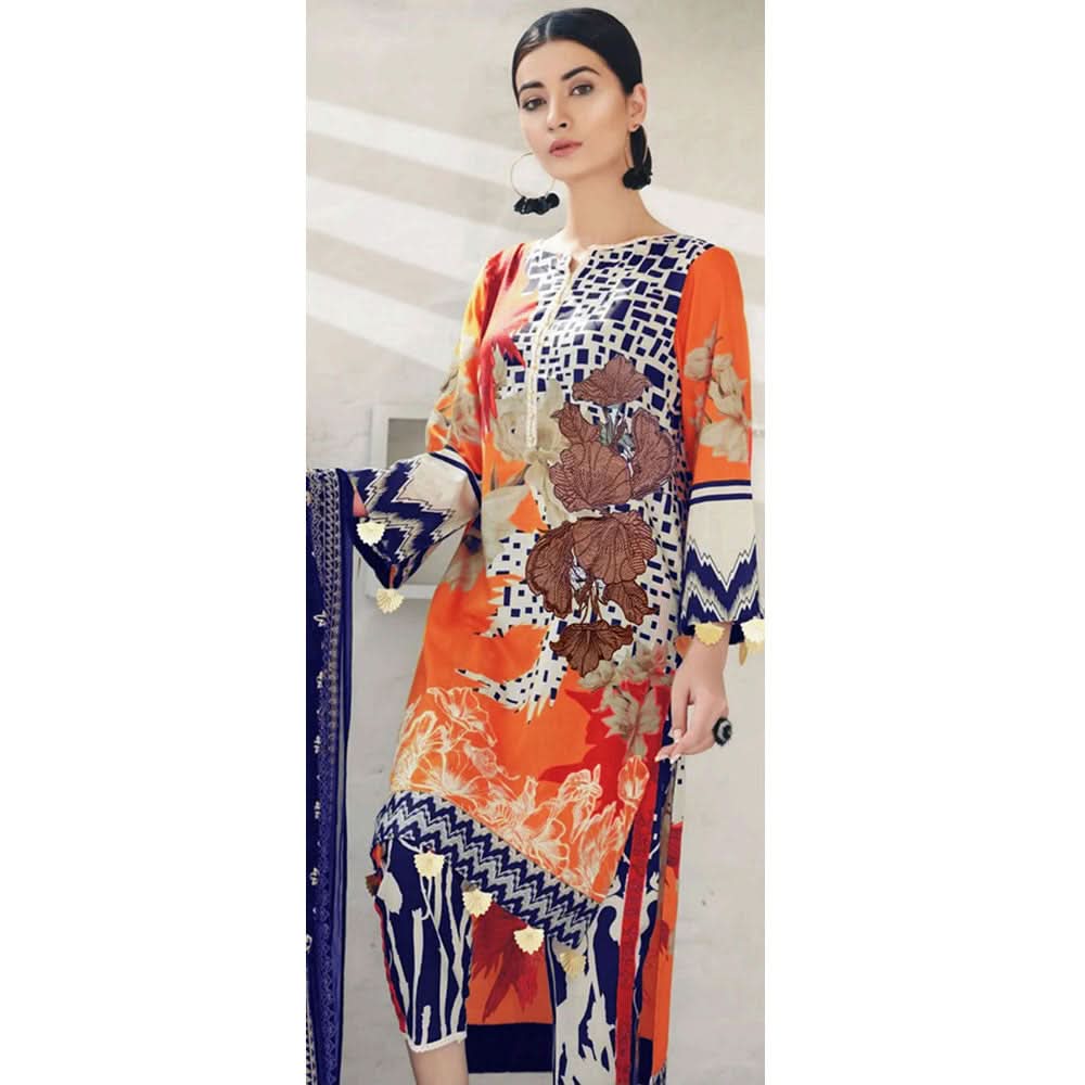 BIN HAMEED Printed Embroidered unstitched 3pc Suit V-8, Women, 3Pcs Shalwar Suit, Rana Arts, Chase Value