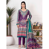 Orchid Mid-Summer Printed unstitched 3pc Cotton Suit, Women, 3Pcs Shalwar Suit, Regalia Textiles, Chase Value
