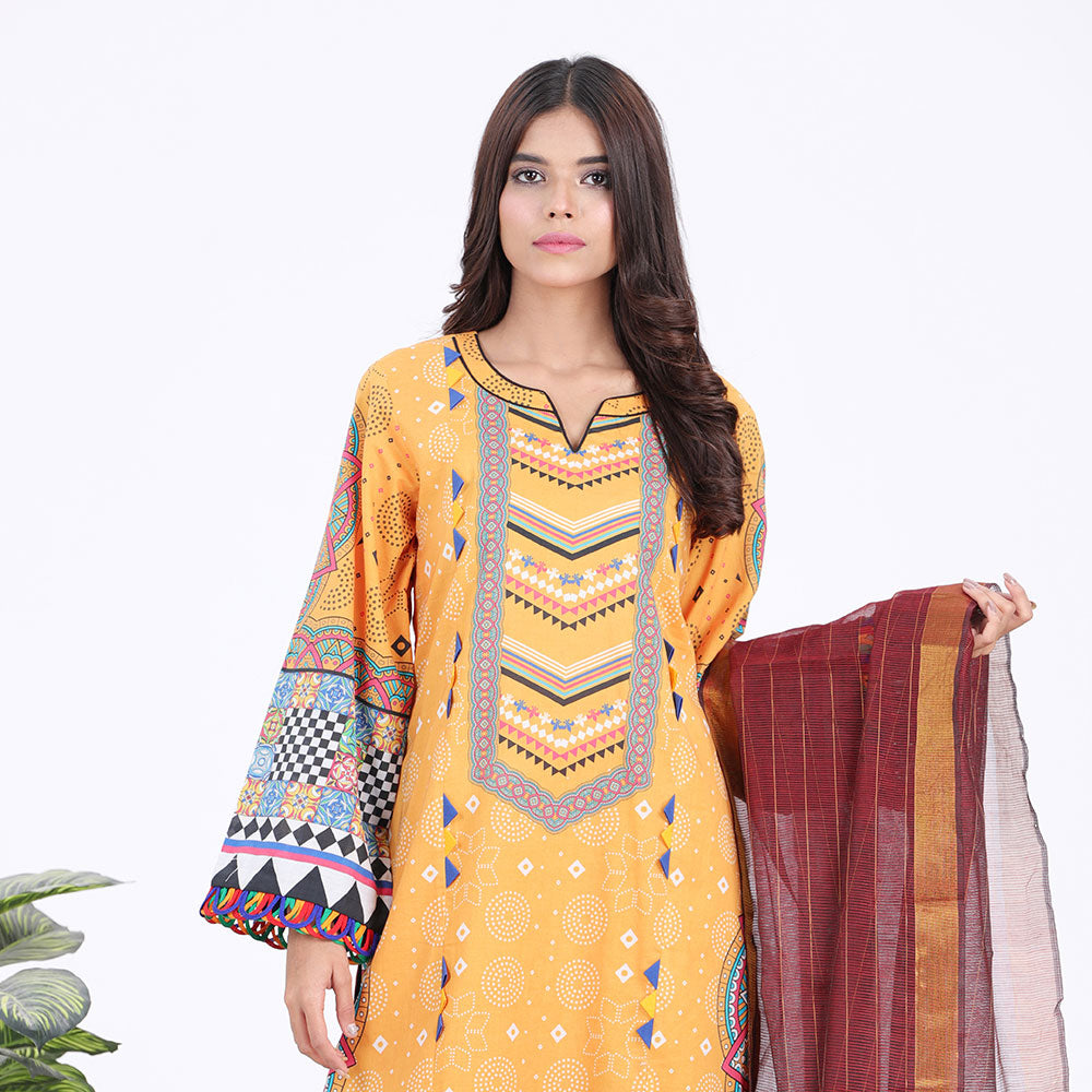 Eminent Digital Printed 3 Pcs Unstitched Suit with Fancy Dupatta Vol 1 - 8, Women, 3Pcs Shalwar Suit, Eminent, Chase Value