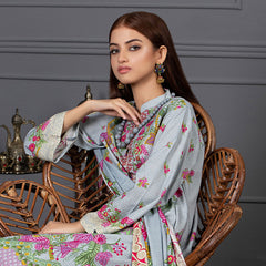 Orchid Modal Satin Digital Printed Un-Stitched 3 Pcs Suit - 8, Women, 3Pcs Shalwar Suit, Orchid, Chase Value