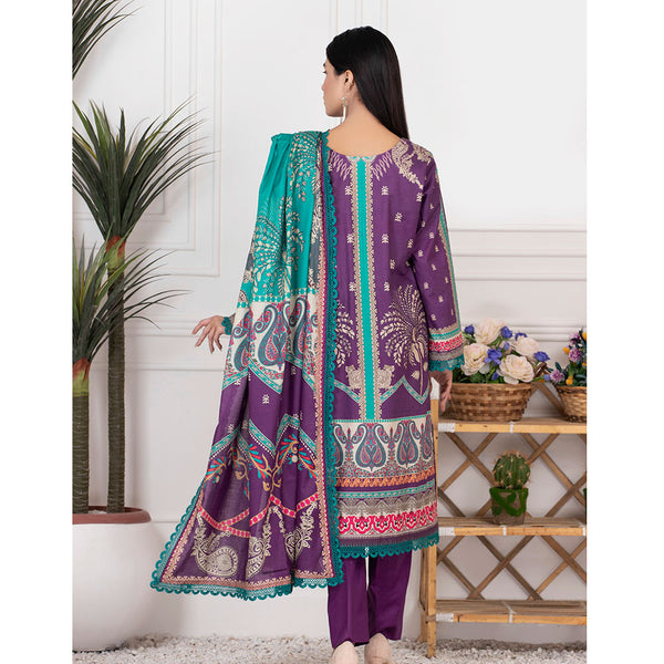 Orchid Mid-Summer Printed unstitched 3pc Cotton Suit, Women, 3Pcs Shalwar Suit, Regalia Textiles, Chase Value