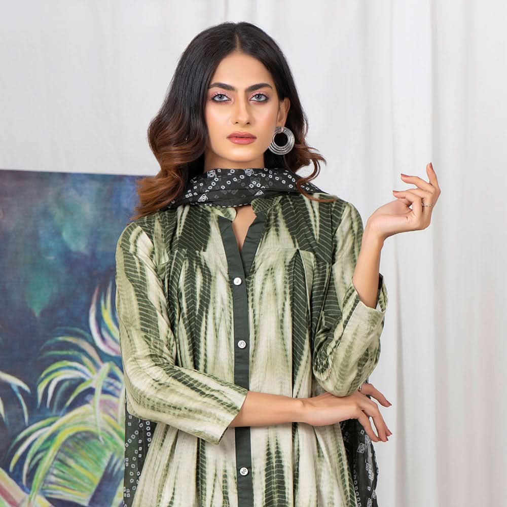 TIE & DYE Printed Cotton 3 Pcs Un-Stitched Suit - 9, Women, 3Pcs Shalwar Suit, ZS Textiles, Chase Value