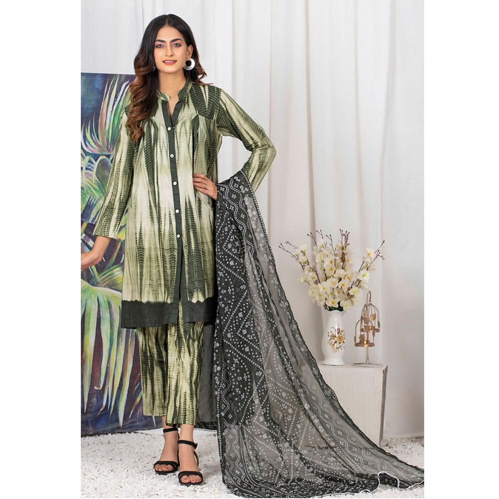 TIE & DYE Printed Cotton 3 Pcs Un-Stitched Suit - 9, Women, 3Pcs Shalwar Suit, ZS Textiles, Chase Value