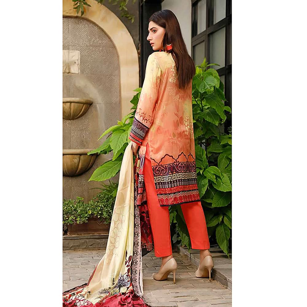 Zavia Digital Printed Lawn 3 Piece Un-Stitched Suit - 09, Women, 3Pcs Shalwar Suit, Fairdeal Textiles, Chase Value