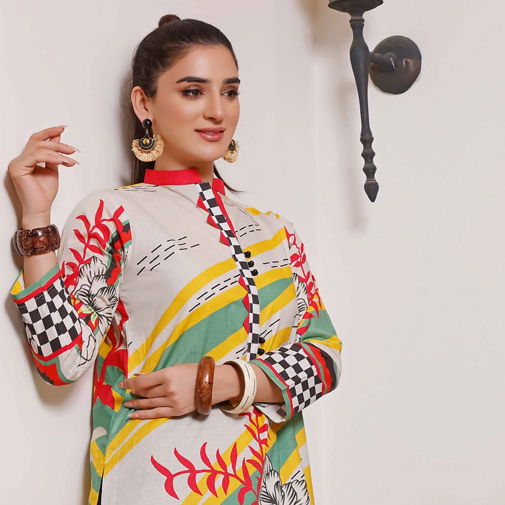 Halime Sultan Unstitched Printed Kurti 9 - V1, Women, Unstitched Kurti, Halime Sultan, Chase Value