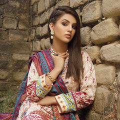 Monsoon Printed Lawn 3 Pcs Un-Stitched Suit Vol 2 - 1-C, Women, 3Pcs Shalwar Suit, Al-Zohaib Textiles, Chase Value