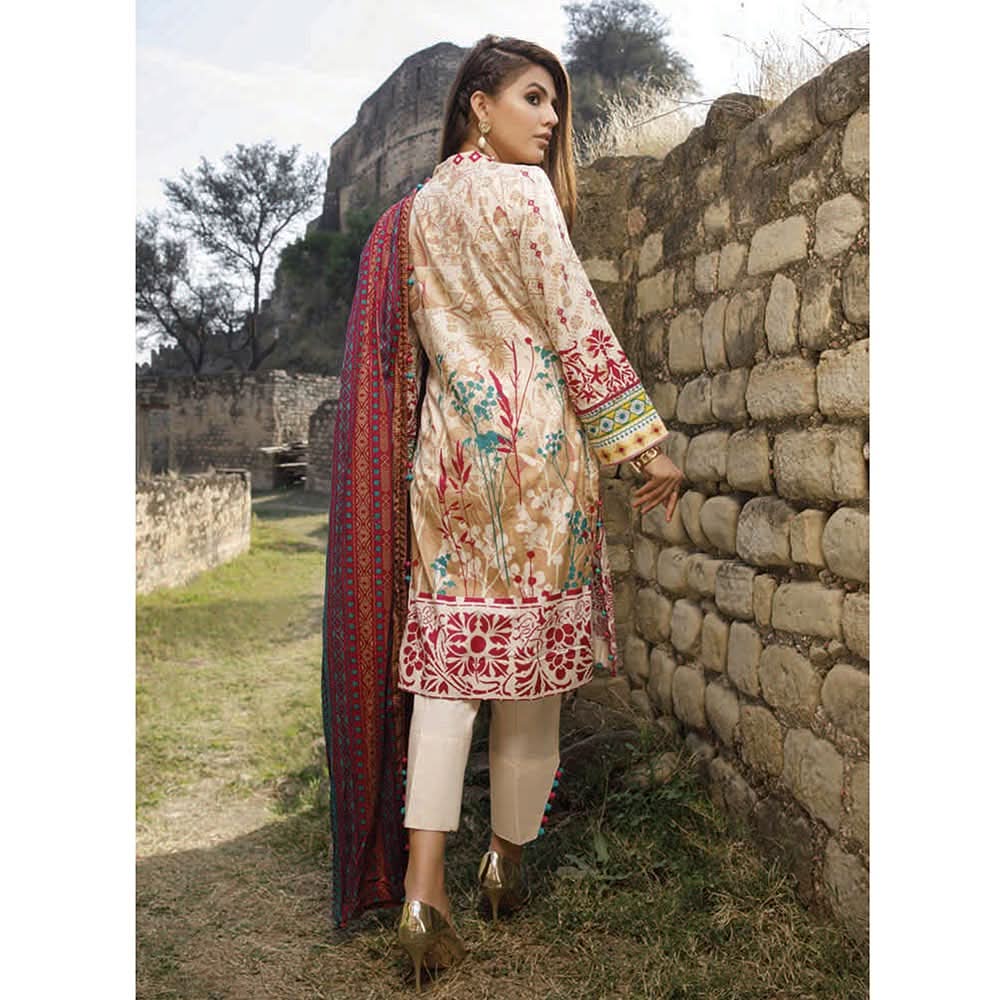 Monsoon Printed Lawn 3 Pcs Un-Stitched Suit Vol 2 - 1-C, Women, 3Pcs Shalwar Suit, Al-Zohaib Textiles, Chase Value