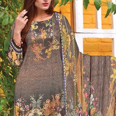 Saqaffat Digital Printed Dhanak 3 Pcs Un-Stitched Suit - 01, Women, 3Pcs Shalwar Suit, Ulfat Textile, Chase Value