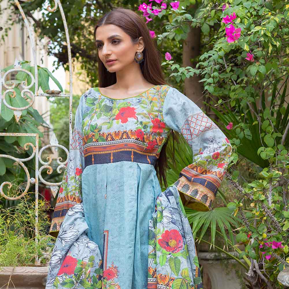 Digital Printed Karandi 3 Piece Un-Stitched Suit - 01, Women, 3Pcs Shalwar Suit, Regalia Textiles, Chase Value