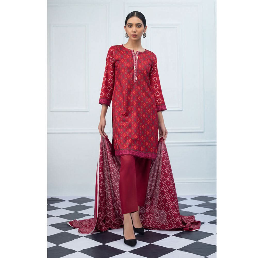 Signature Icon Printed Lawn 3 Piece Un-Stitched Suit Vol 2 - 1 A, Women, 3Pcs Shalwar Suit, ZS Textiles, Chase Value