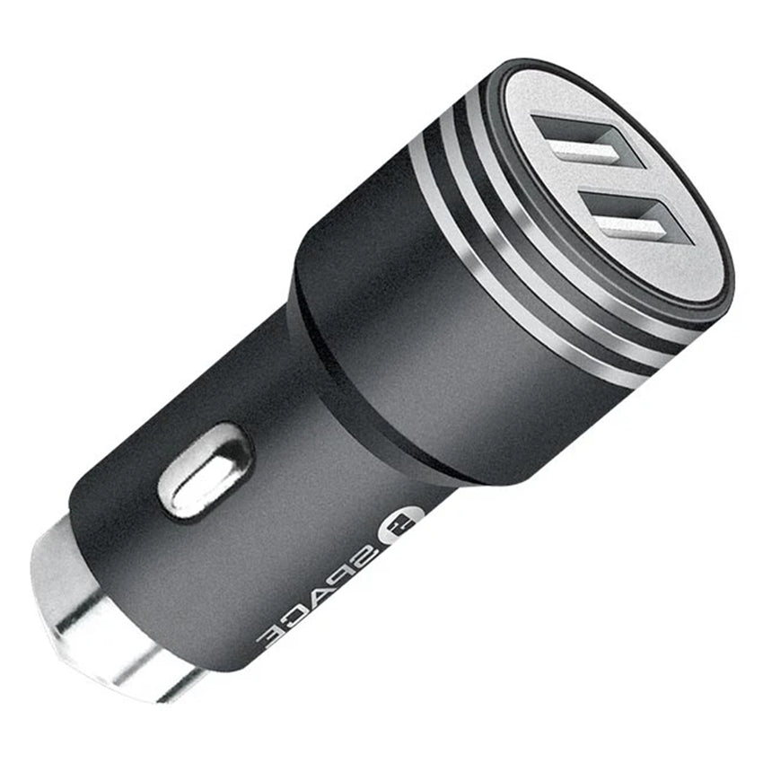 Space Dual USB Port Metal Car Charger CC-155, Home & Lifestyle, Mobile Charger, Chase Value, Chase Value