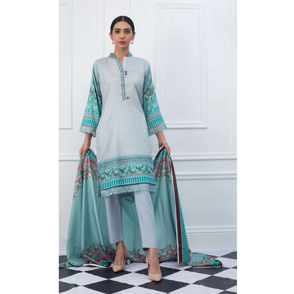 Signature Icon Printed Lawn 3 Piece Un-Stitched Suit Vol 2 - 5 B, Women, 3Pcs Shalwar Suit, ZS Textiles, Chase Value