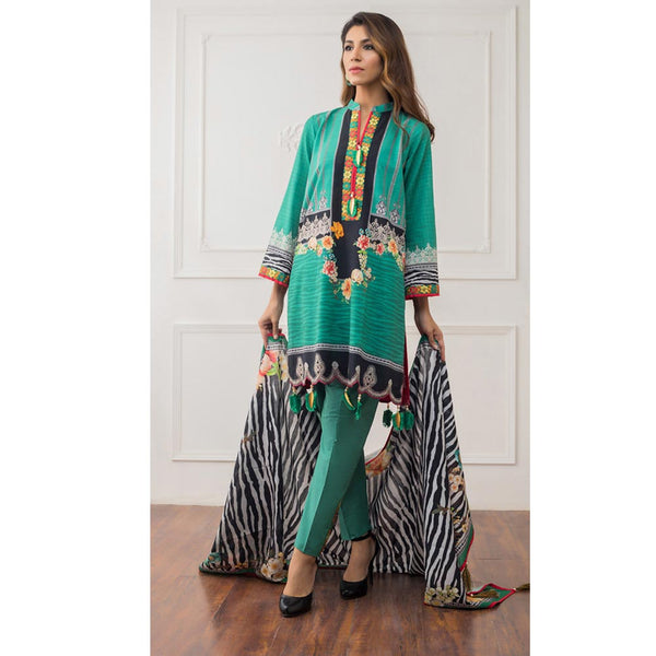 Salina Digital Printed Khaddar 3 Pcs Un-Stitched Suit - 10, Women, 3Pcs Shalwar Suit, Regalia Textiles, Chase Value