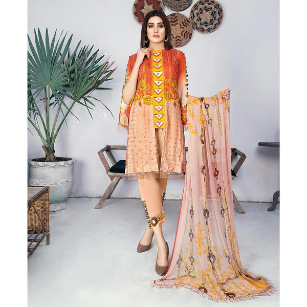 Morja Digital Printed Viscose with Chikan Kari 3 Pcs Un-Stitched Suit - 10, Women, 3Pcs Shalwar Suit, UK Fashion, Chase Value