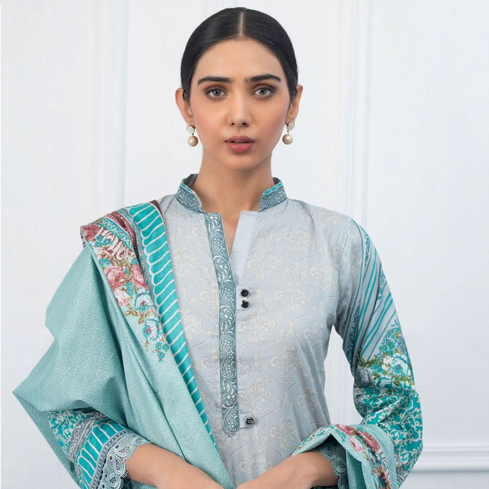 Signature Icon Printed Lawn 3 Piece Un-Stitched Suit Vol 2 - 5 B, Women, 3Pcs Shalwar Suit, ZS Textiles, Chase Value