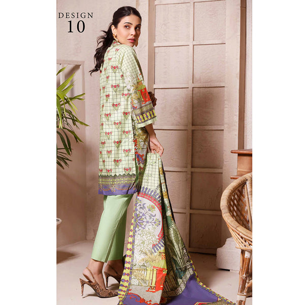 Halime Sultan Digital Printed Lawn 3Pcs Unstitched Suit V1 - 10, Women, 3Pcs Shalwar Suit, Halime Sultan, Chase Value