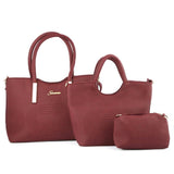 Women's Handbag 3 Pcs (1002) - Maroon, Women, Bags, Chase Value, Chase Value