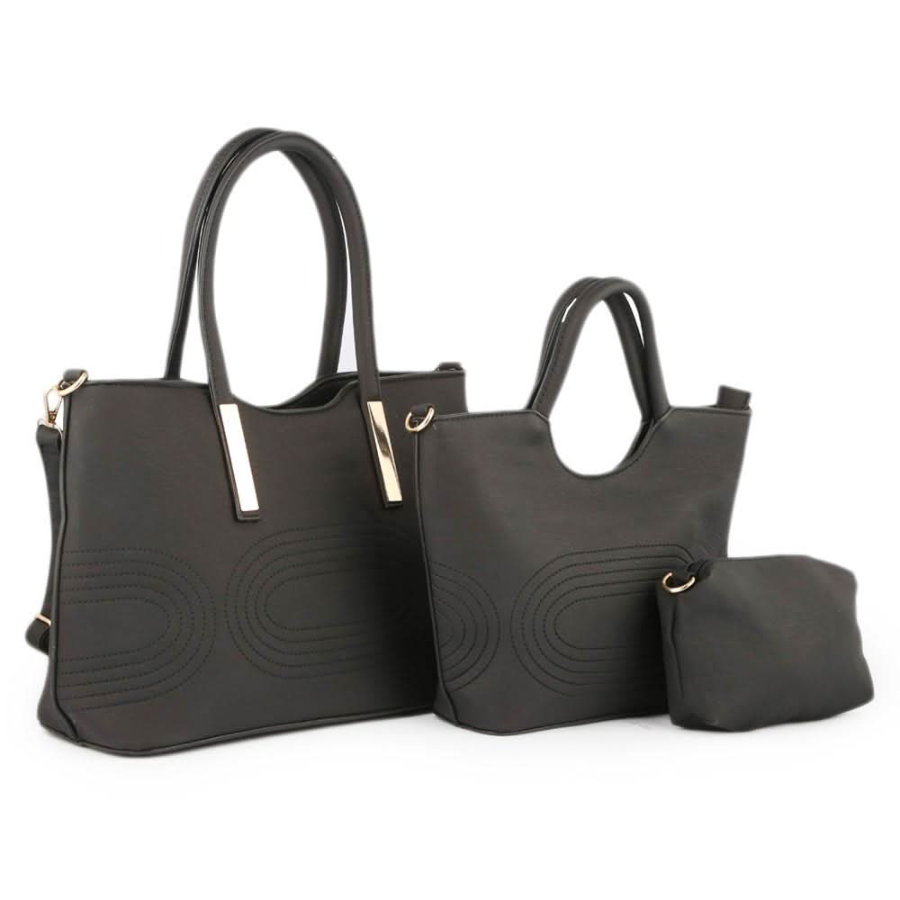 Women's Handbag 3 Pcs (1002) - Black, Women, Bags, Chase Value, Chase Value