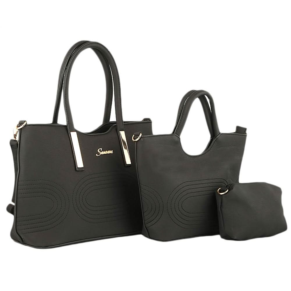 Women's Handbag 3 Pcs (1002) - Black, Women, Bags, Chase Value, Chase Value