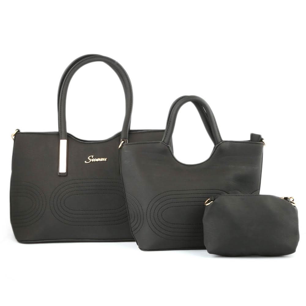 Women's Handbag 3 Pcs (1002) - Black, Women, Bags, Chase Value, Chase Value