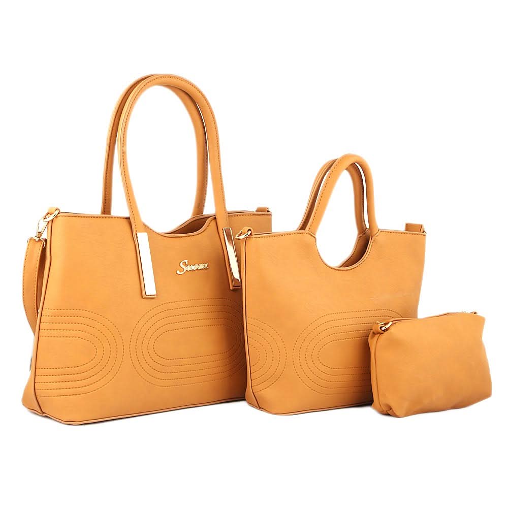 Women's Handbag 3 Pcs (1002) - Tan, Women, Bags, Chase Value, Chase Value