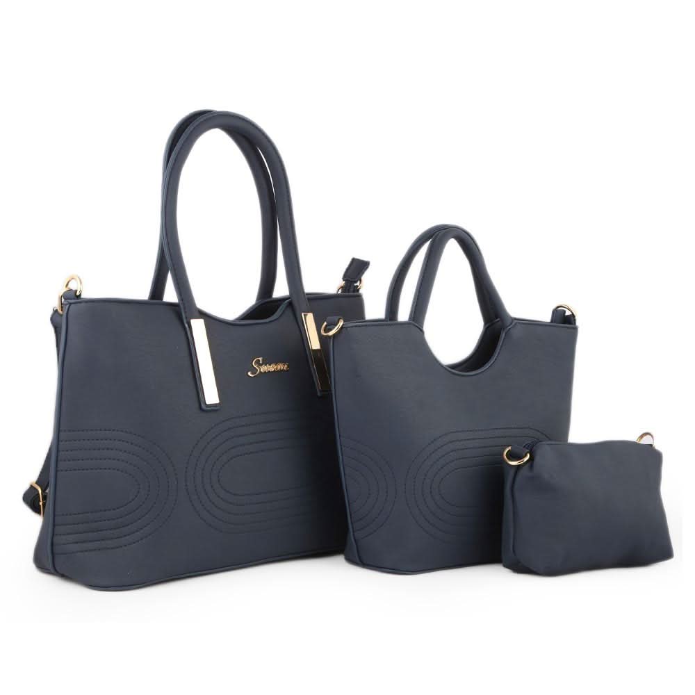 Women's Handbag 3 Pcs (1002) - Blue, Women, Bags, Chase Value, Chase Value