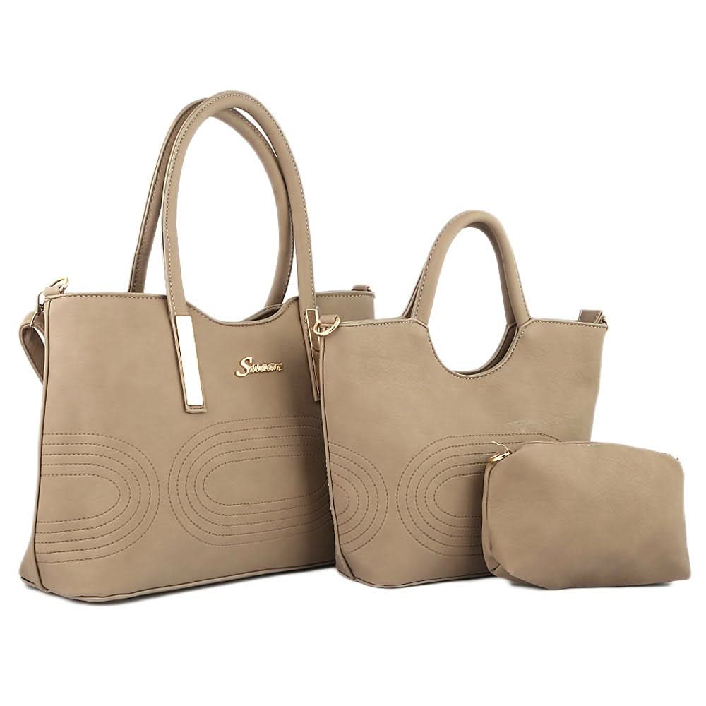 Women's Handbag 3 Pcs (1002) - Grey, Women, Bags, Chase Value, Chase Value