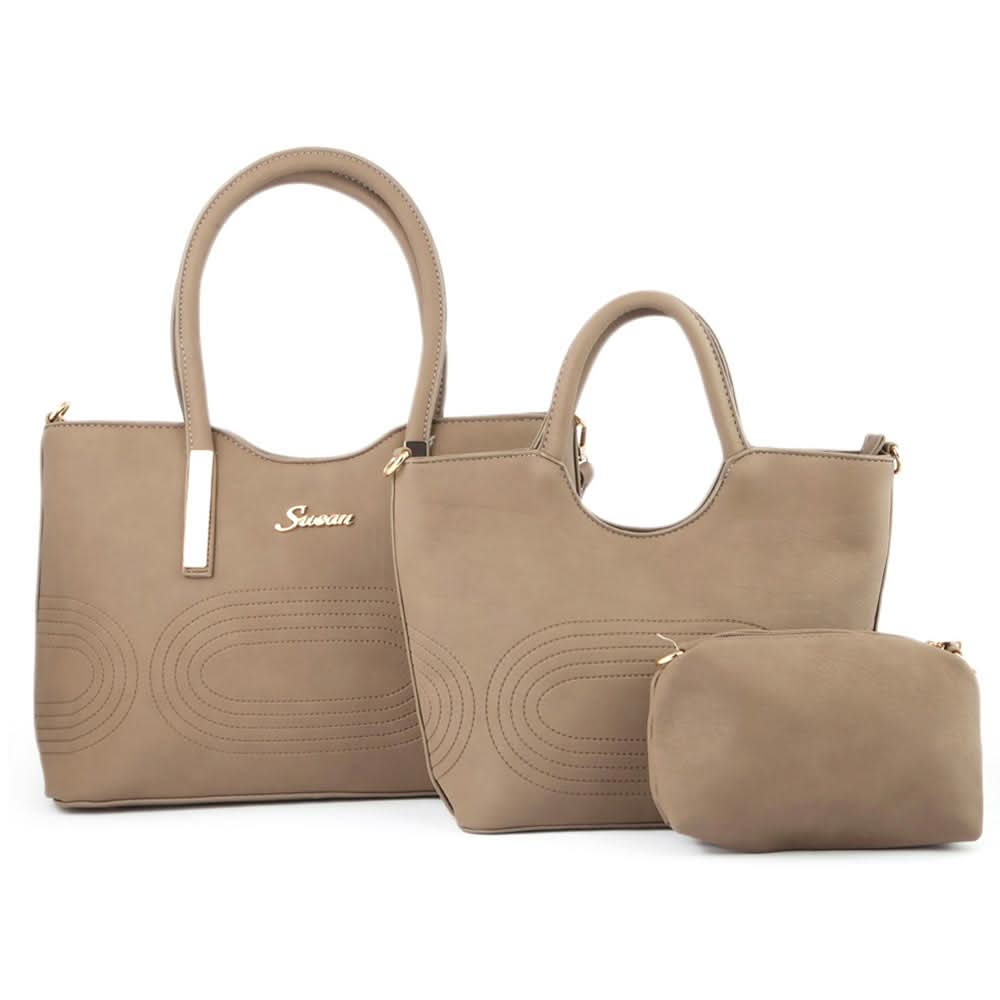 Women's Handbag 3 Pcs (1002) - Grey, Women, Bags, Chase Value, Chase Value