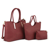 Women's Handbag 3 Pcs (1002) - Maroon, Women, Bags, Chase Value, Chase Value