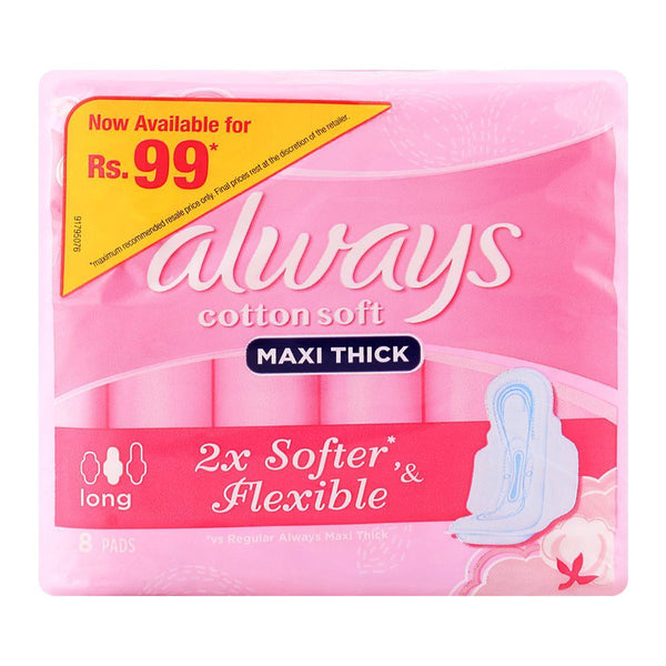 Always Cotton Soft Maxi Thick Long 7 Pads, Beauty & Personal Care, Sanitory Napkins, P&G, Chase Value