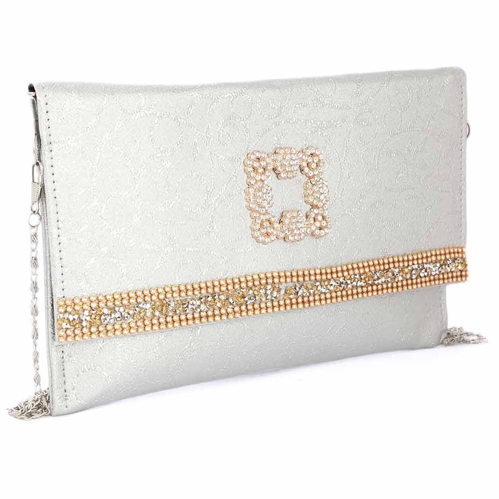 Women's Clutch (1061) - Silver, Women, Clutches, Chase Value, Chase Value