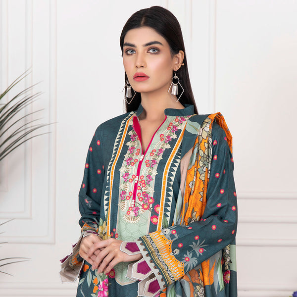 Orchid Mid-Summer Printed unstitched 3pc Cotton Suit, Women, 3Pcs Shalwar Suit, Regalia Textiles, Chase Value