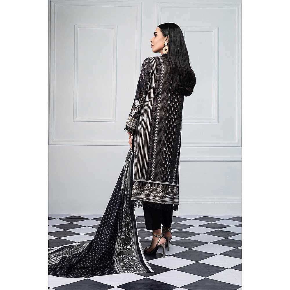 Salina Black & White Printed Lawn 3 Piece Un-Stitched Suit - 10, Women, 3Pcs Shalwar Suit, Regalia Textiles, Chase Value