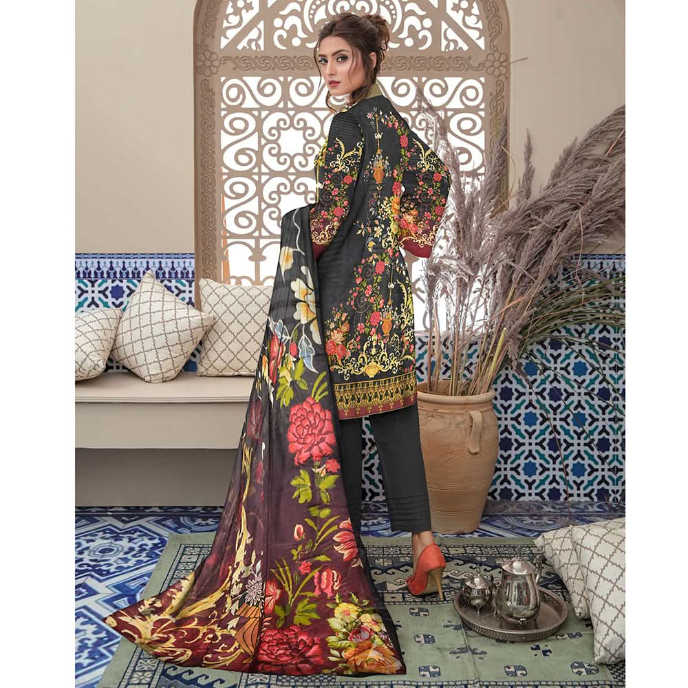 Riwayat Cottrell Digital Printed Linen 3 Pcs Un-Stitched Suit - 10, Women, 3Pcs Shalwar Suit, Ulfat Textile, Chase Value