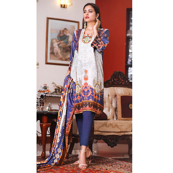 Halime Sultan Cottel Digital Printed Un-Stitched 3 Pcs Suit - 10, Women, 3Pcs Shalwar Suit, Chase Value, Chase Value